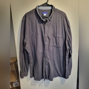 Simply Styled Men Gray Button-Up Shirt, Size 3XL